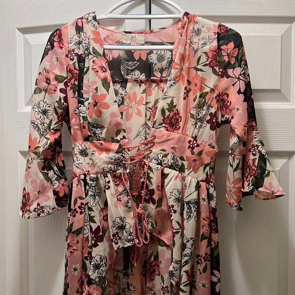 Sheer front tie top
